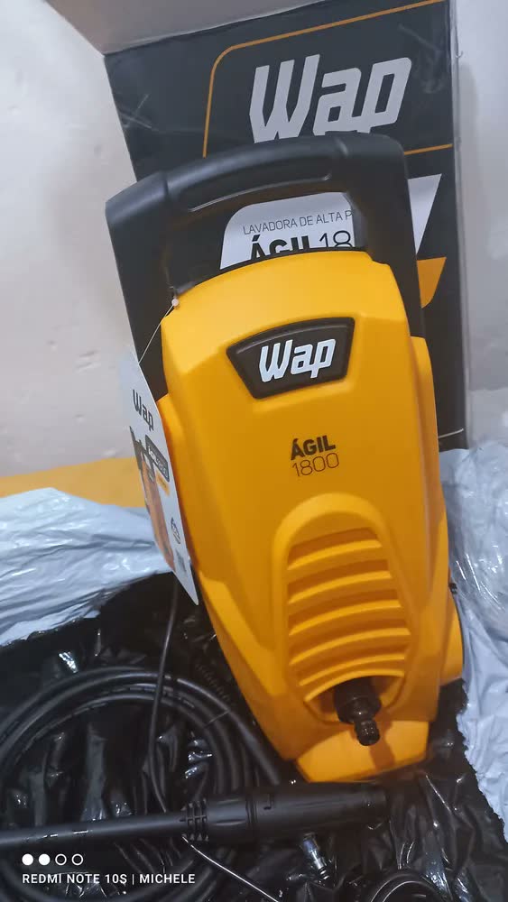 foto de Desobstruidora Lavadora De Alta Pressão Wap Ágil Ultra 1800 Cor Amarelo Frequência 60 Hz