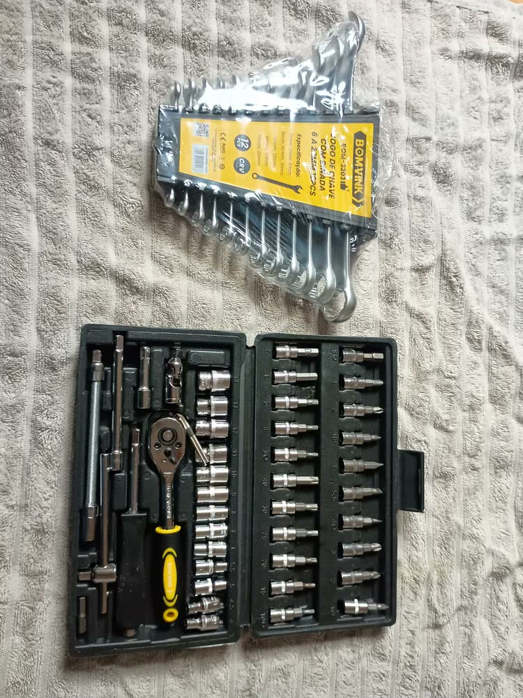 foto de Jogo De Chave Soquete Catraca Combinada Fenda Philips Kit Ferramentas Completo 58 Peças Aço Crv Cietec