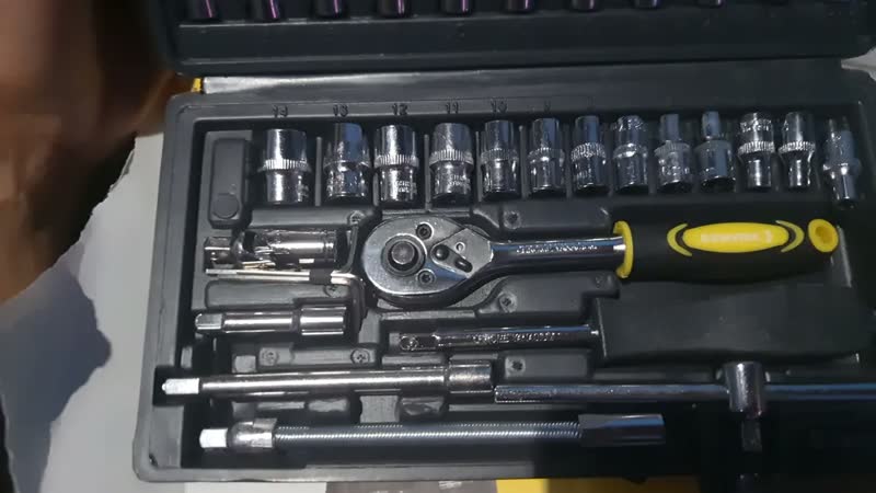 foto de Jogo De Chave Soquete Catraca Combinada Fenda Philips Kit Ferramentas Completo 58 Peças Aço Crv Cietec