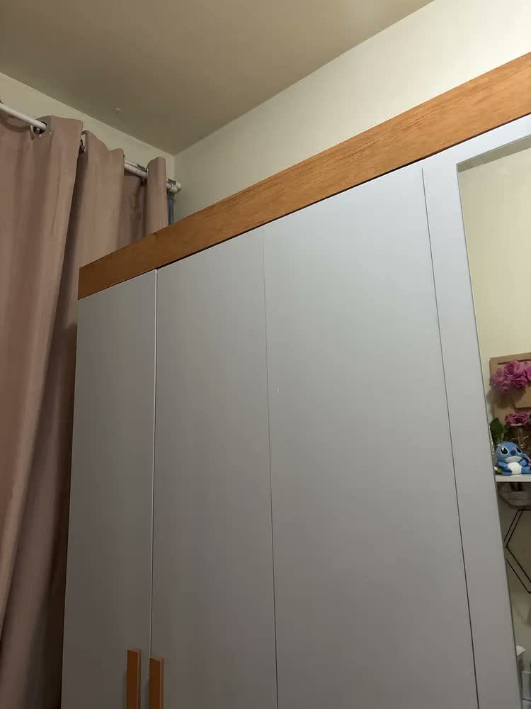 foto de Guarda-roupa Casal Easy Slim 8 Portas C/ Espelho Amendoa/off