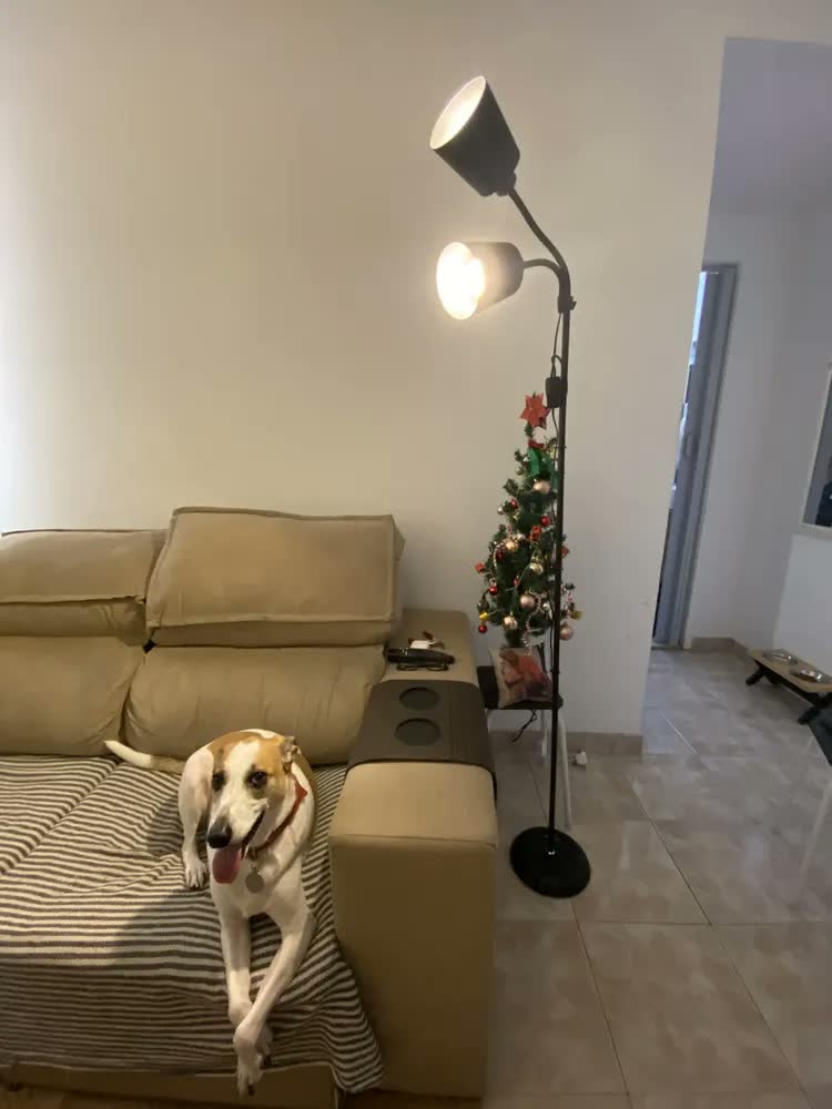 foto de Abajur De Chão 1,70m Luminaria Dupla Cúpula Flexível Bivolt