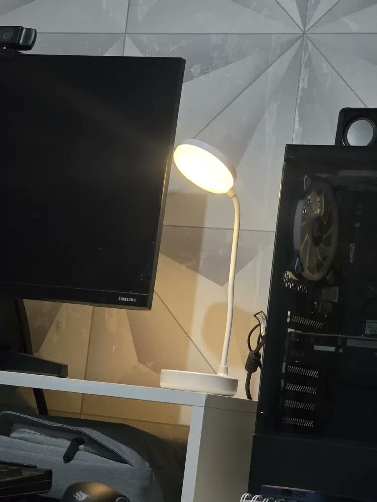 foto de Luminária de Mesa LED Flexível Touch para Leitura e Estudo, Branco
