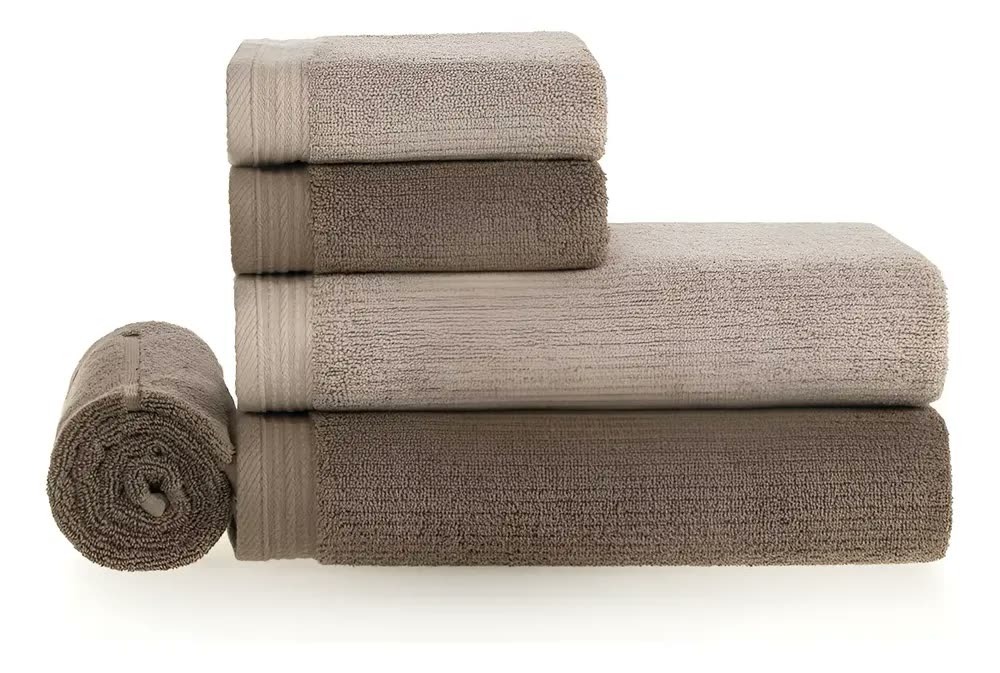 Kit Jogo Toalhas Karsten 5 Banhão Rosto Piso Imperial Cor Lunar/gris