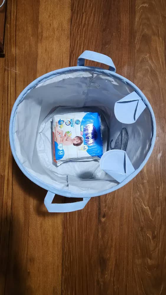 foto de Cesto Organizador Infantil Brinquedo Roupa Impermeável Alça