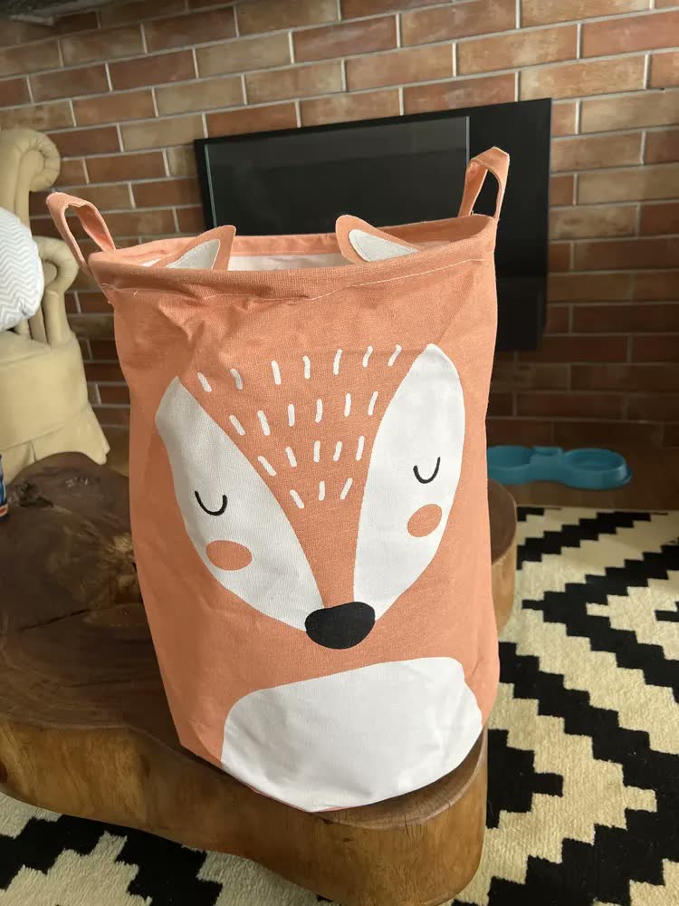 foto de Cesto Organizador Infantil Brinquedo Roupa Impermeável Alça