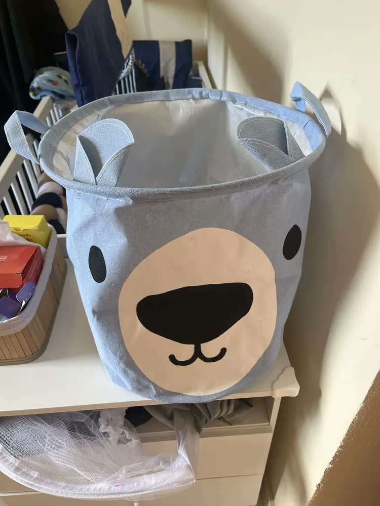 foto de Cesto Organizador Infantil Brinquedo Roupa Impermeável Alça