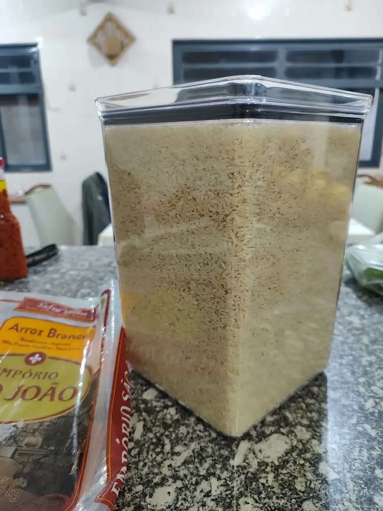 foto de Pote Hermético Grande 6215ml Para Arroz Feijão Despensa Cor Transparente