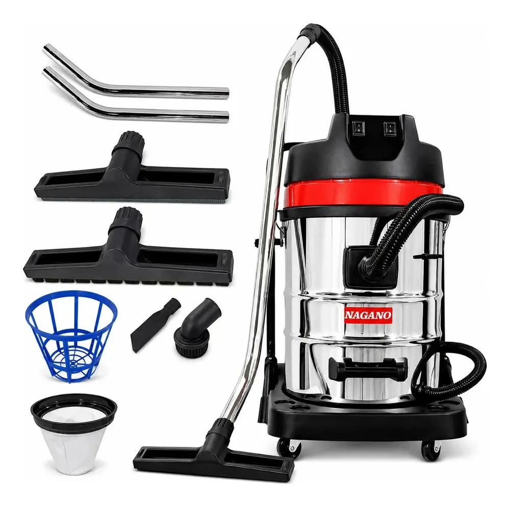 foto de Aspirador de Pó e Água 70 Litros Inox 2000w Profissional Industrial