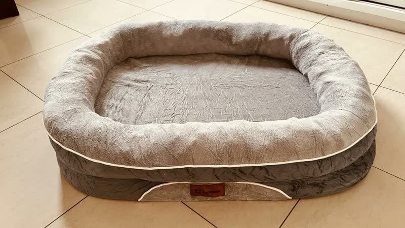 foto de Cama Pet Grande Caminha Cachorros sofá luxo Suporte Cervical Espuma De Ortopédica C/fundo Impermeável 89×71×15
