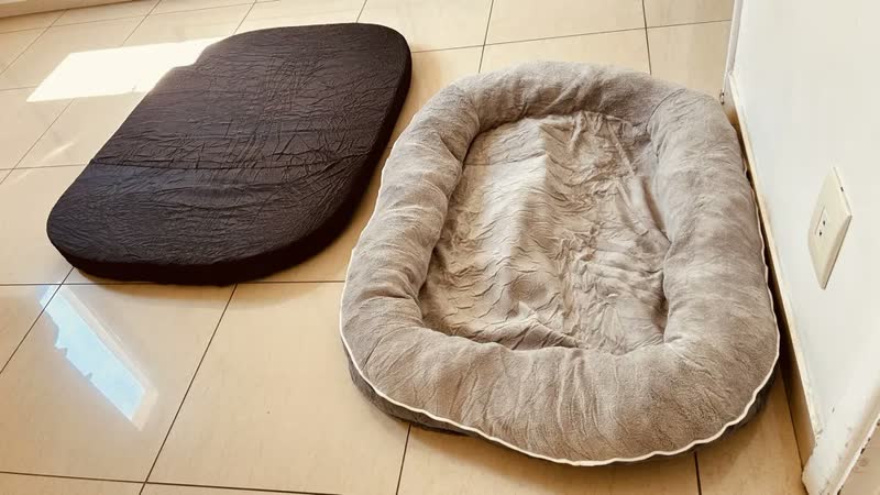 foto de Cama Pet Grande Caminha Cachorros sofá luxo Suporte Cervical Espuma De Ortopédica C/fundo Impermeável 89×71×15