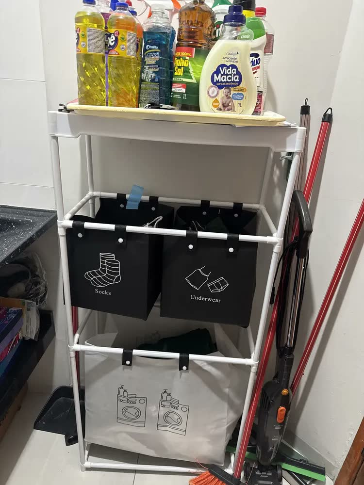 foto de Cesto De Roupa Suja Dobrável Organizador Multiuso De Grande