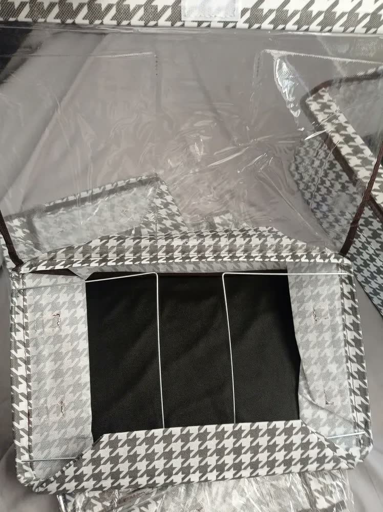 foto de Kit 4 Caixas Organizadoras Dobráveis De Guarda Roupa Caixa Organizadora Padrão Xadrez Ideal para Roupas, Closet, Armário e Quarto