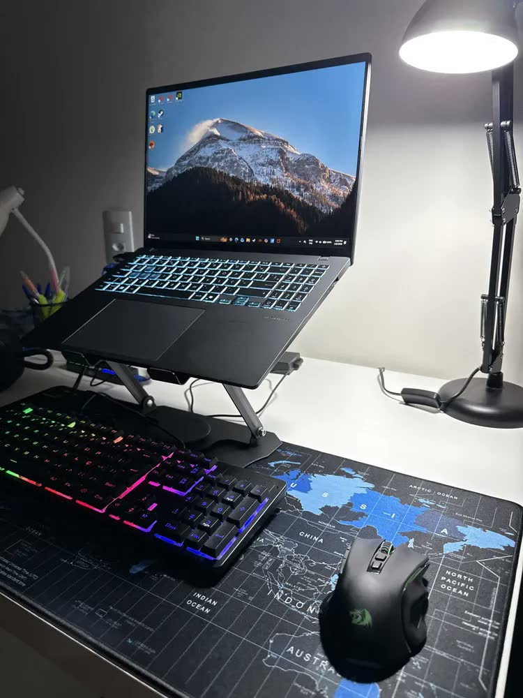 foto de Suporte De Metal Ajustável Notebook Estilo Rotativo De 360°