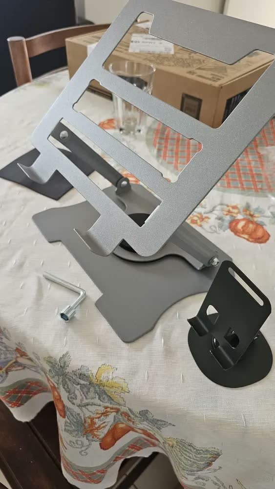 foto de Suporte De Metal Ajustável Notebook Estilo Rotativo De 360°