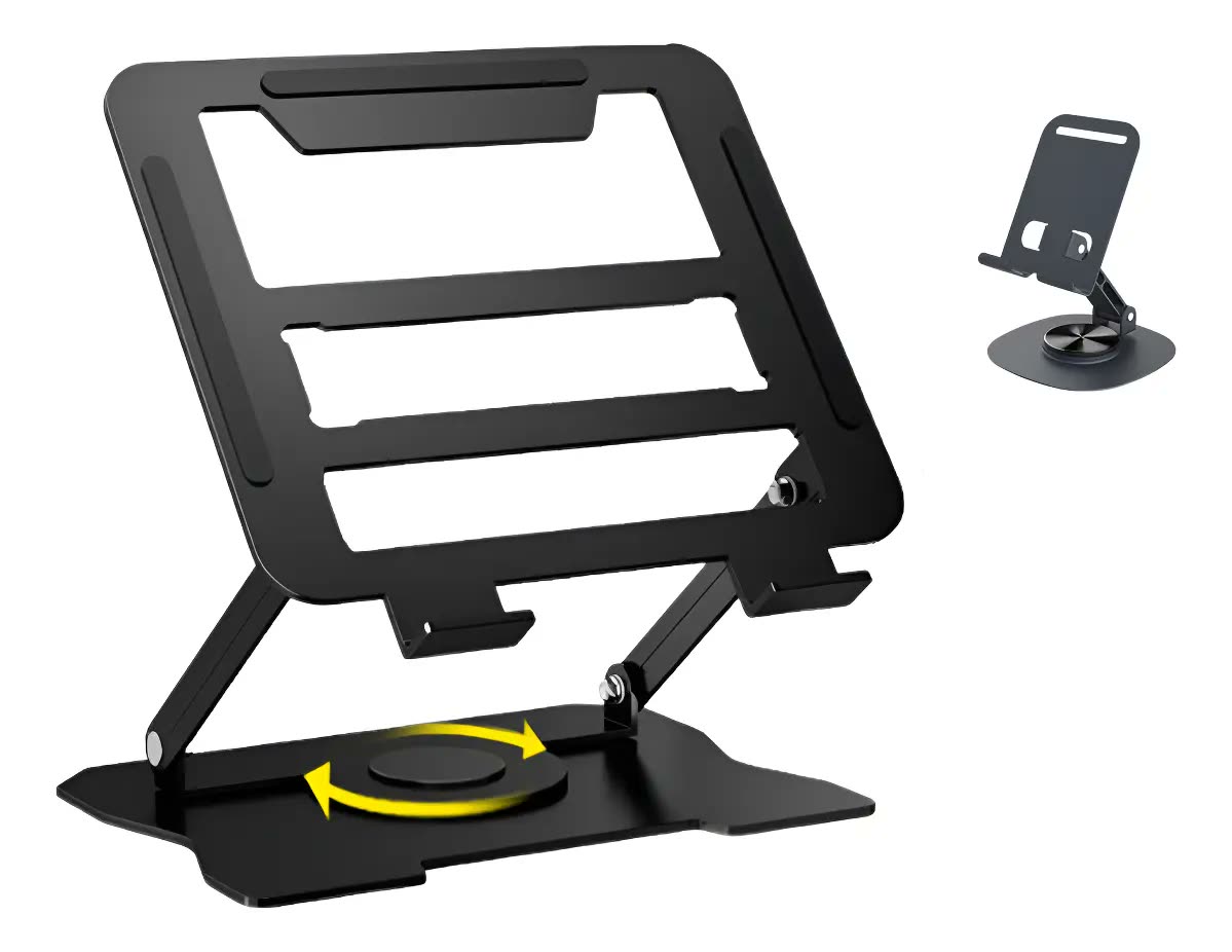 Suporte De Metal Ajustável Notebook Estilo Rotativo De 360°