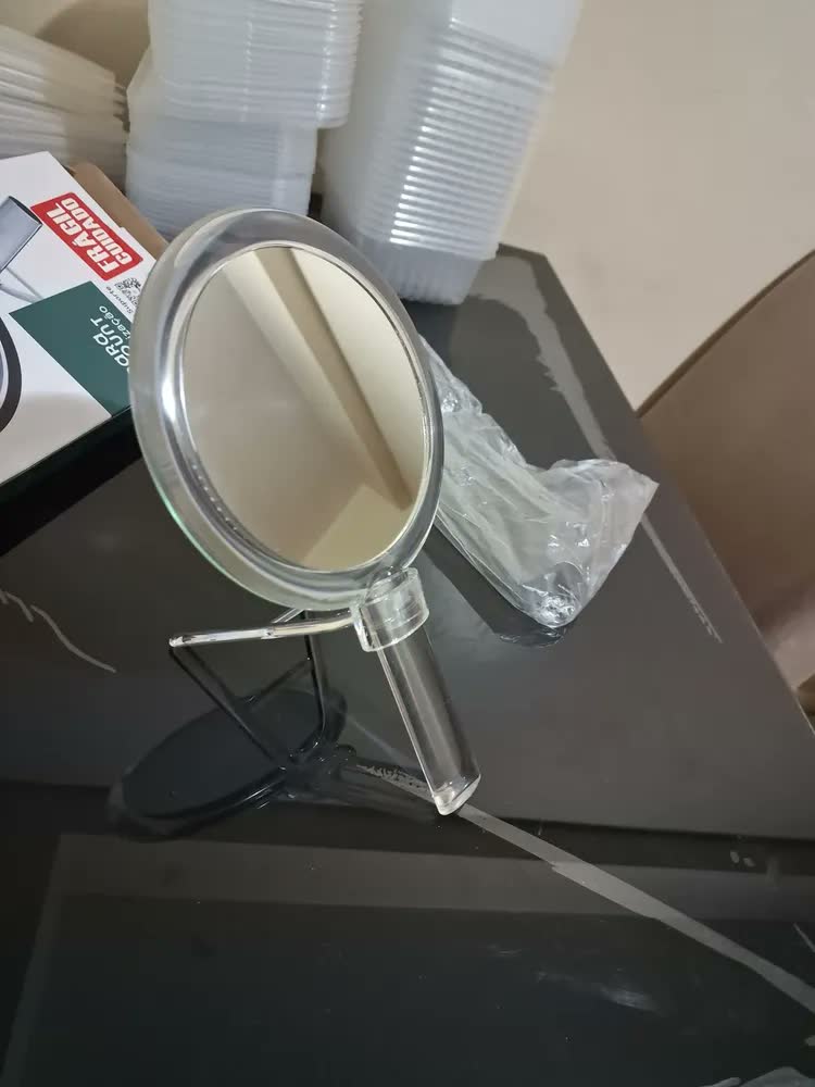 foto de Espelho De Maquiagem Paramount Elegance Redondo com Suporte e Aumento 3x