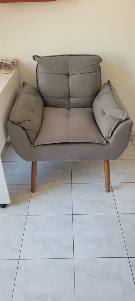 foto de Poltrona Decorativa Opala Suede Para Sala Arapongas Luxo
