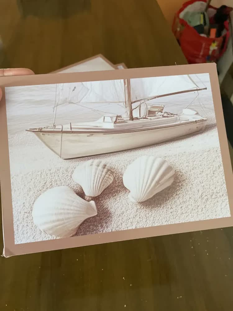 foto de Kit 5 Quadros Decorativo Mdf Sala Grande Banheiro Praia Mar