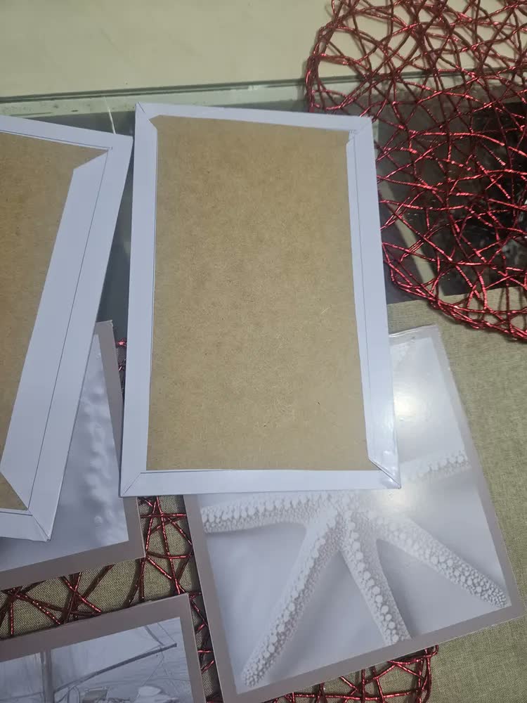 foto de Kit 5 Quadros Decorativo Mdf Sala Grande Banheiro Praia Mar
