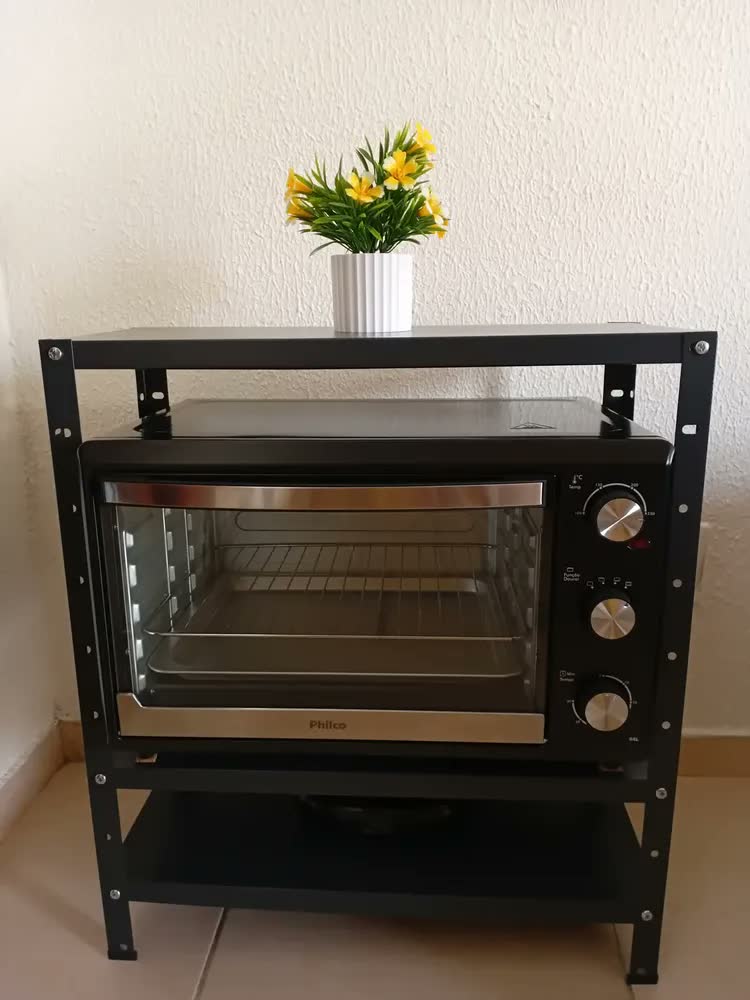 foto de Estante Armario Prateleira De Aço Organizador Multiuso 68cm X 60cm X 28cm 3 Bandejas Resistente