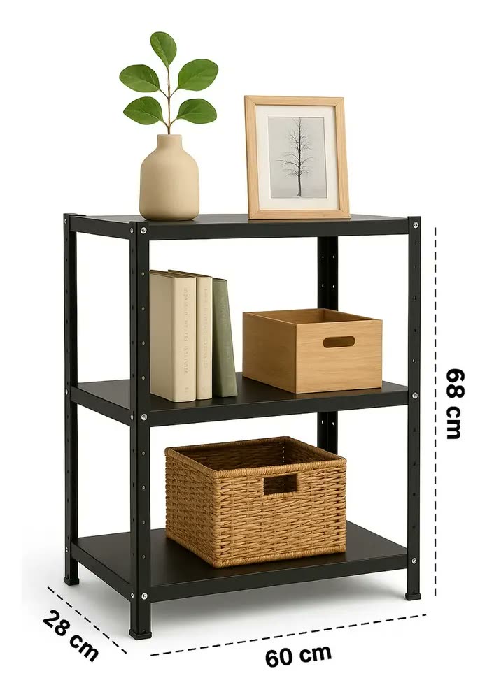 Estante Armario Prateleira De Aço Organizador Multiuso 68cm X 60cm X 28cm 3 Bandejas Resistente