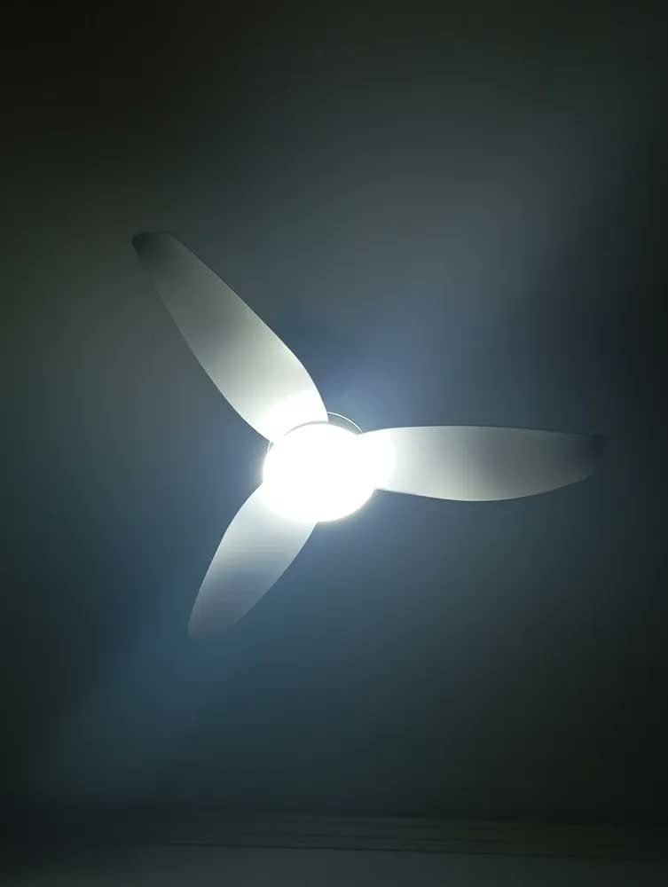 foto de Ventilador de Teto FANSVENTO Branco, Silencioso e Com Luz LED de 3 Cores, 36