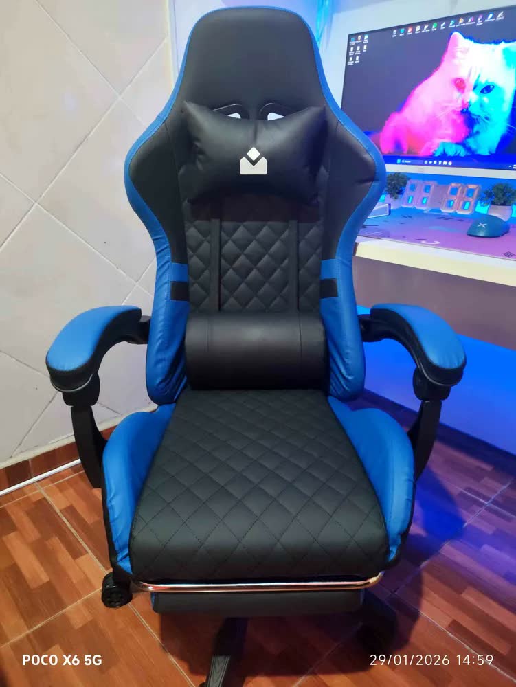 foto de Cadeira De Escritorio Gamer Ergonômica Dunamis Verde Marqs Home Reclinável 180kg Resistente Giratória Confortavel Computador