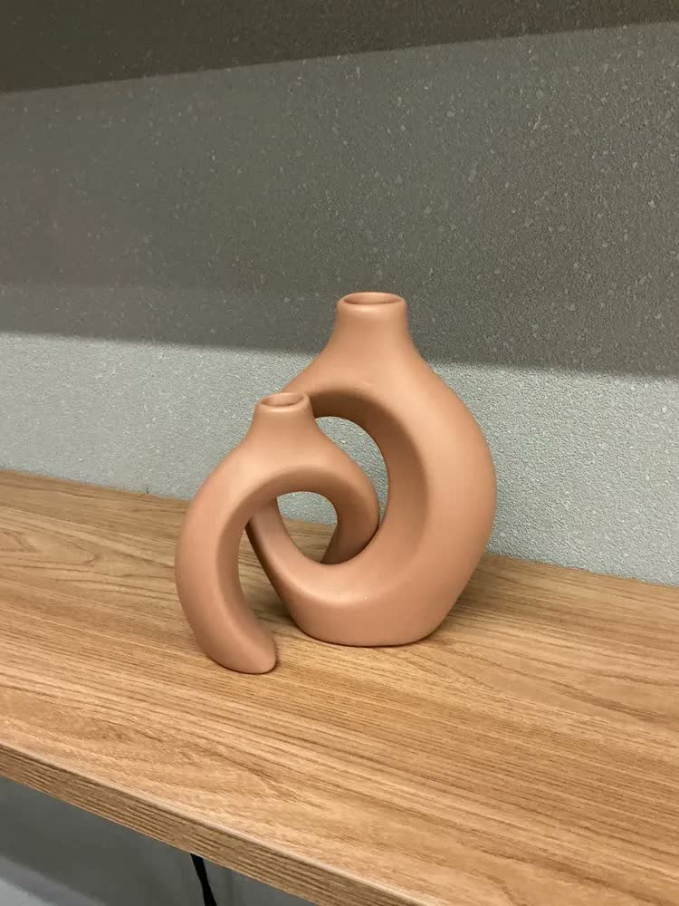 foto de Dupla De Vaso Decorativo Em Ceramica Enfeite De Sala