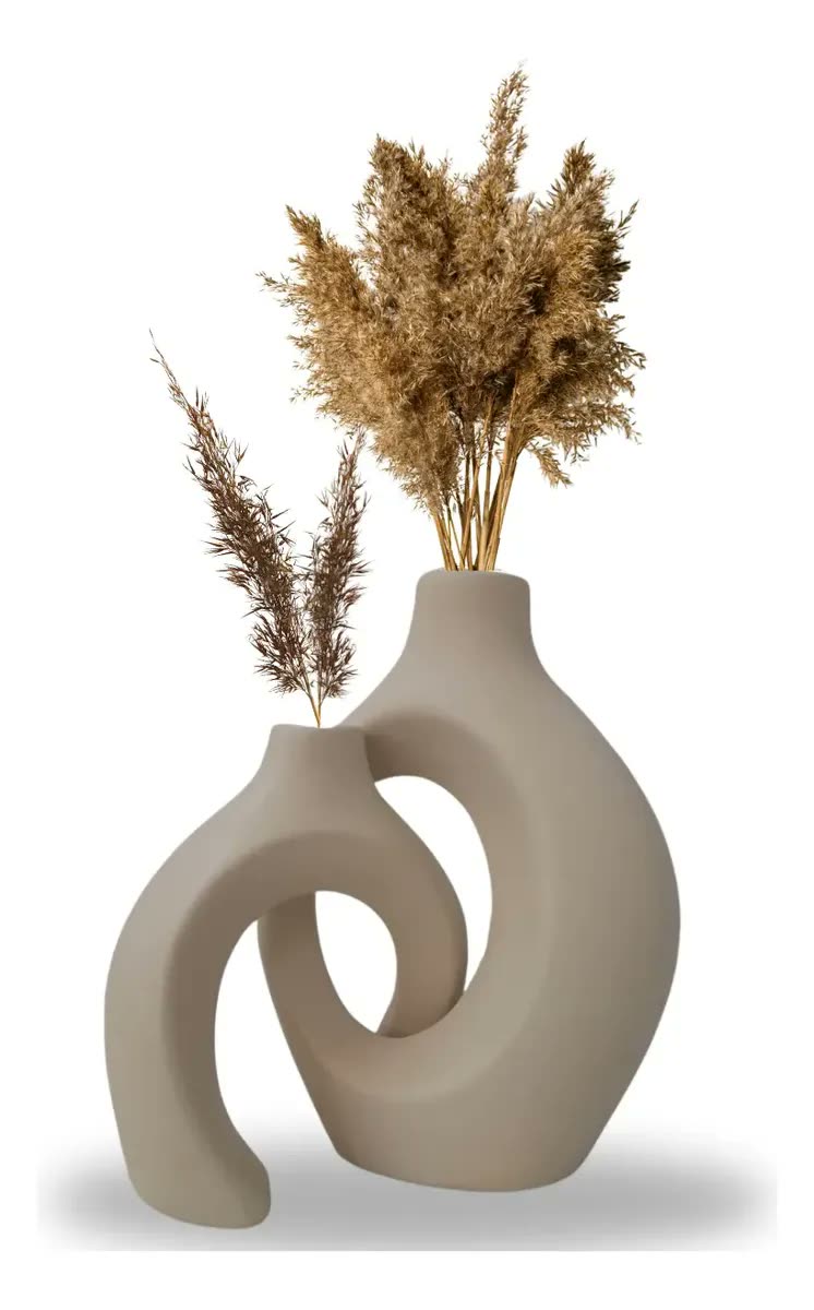 Dupla De Vaso Decorativo Em Ceramica Enfeite De Sala