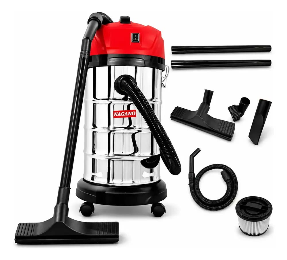 Aspirador De Pó E Água 30 Litros 1400w Inox Profissional Industrial