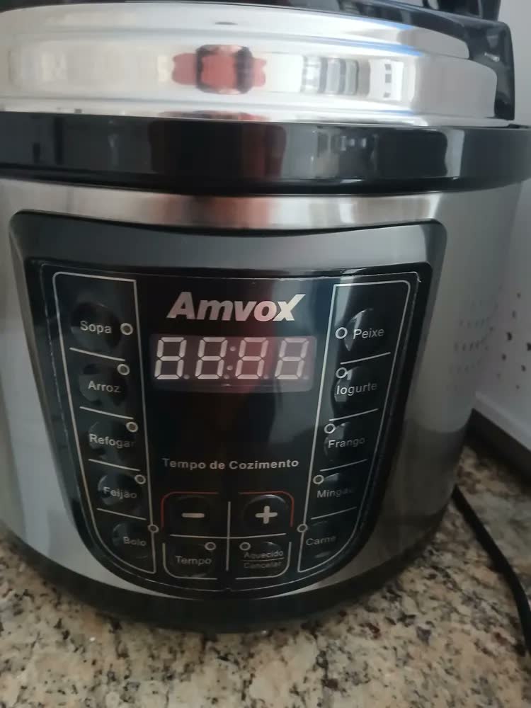 foto de Panela Elétrica Pressão 5 Litros Digital Multifuncional 900W Timer Feijão Sopa Amvox Aps050 127