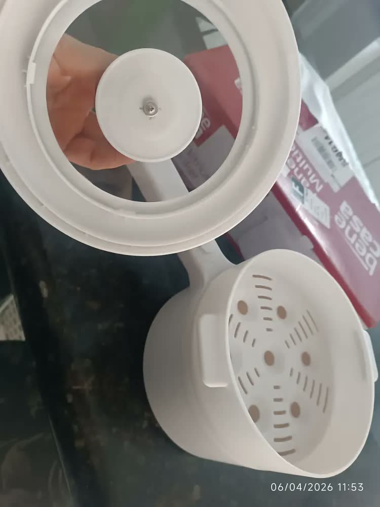 foto de Panela Elétrica Multicooker Benecasa 2L 700W Antiaderente Tampa Vidro Branca