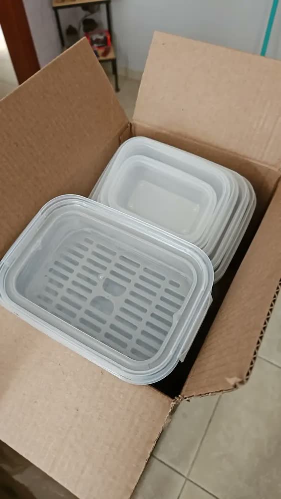 foto de Kit 12 Potes Herméticos Com Travas Plástico Cinza Plasútil