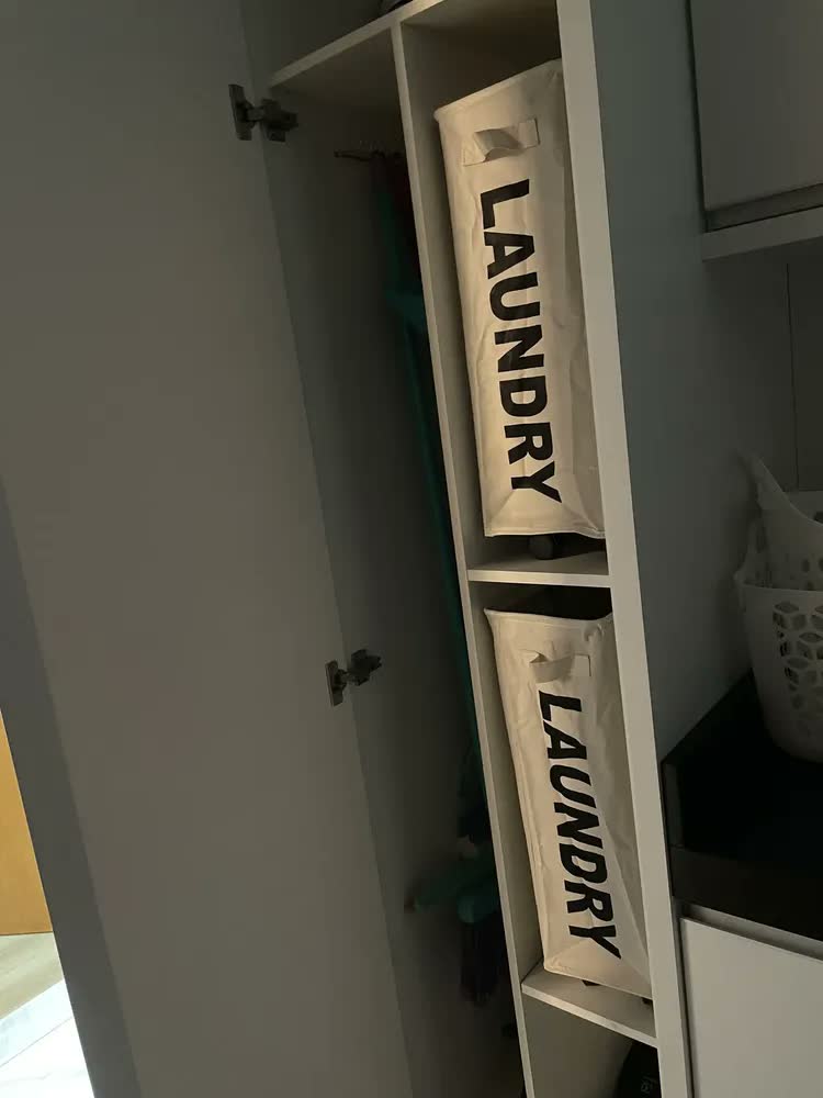 foto de Cesto de Roupa Suja com Rodinhas Dobrável Easy Decor Preto 44L