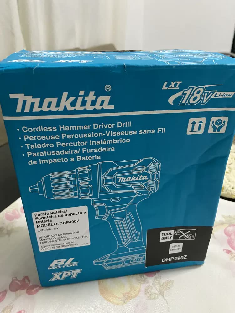 foto de Furadeira Parafusadeira Makita Dhp490z S/bat. S/carr. Cor Azul-petróleo
