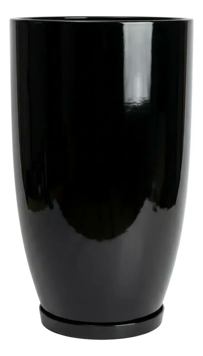 Vaso Para Planta Cone Decorativo Polietileno Com Prato 48x29