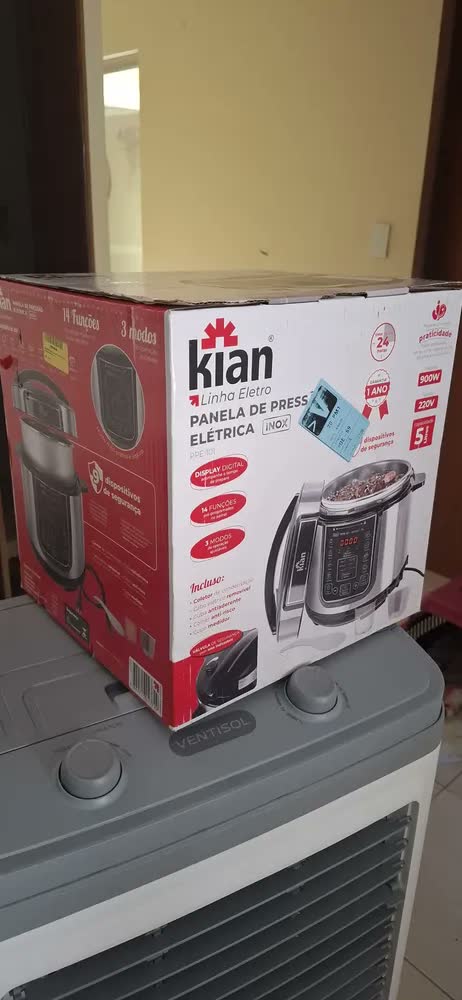 foto de Panela Pressão Eletrica 5l Inox 900w 14 Funções Feijao Kian Frequência 60hz