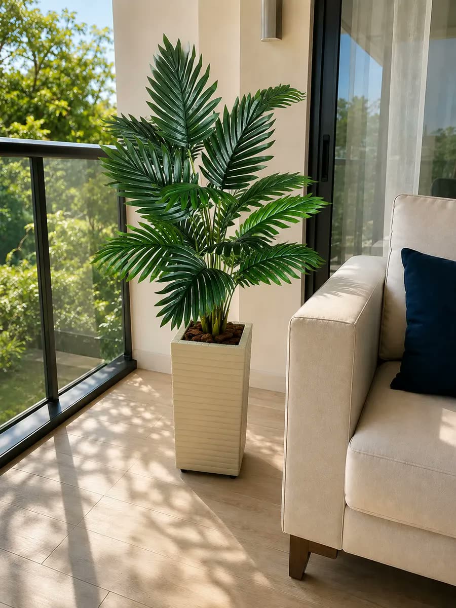 Planta Artificial Palmeira 90cm Vaso Decor Sala Luxo