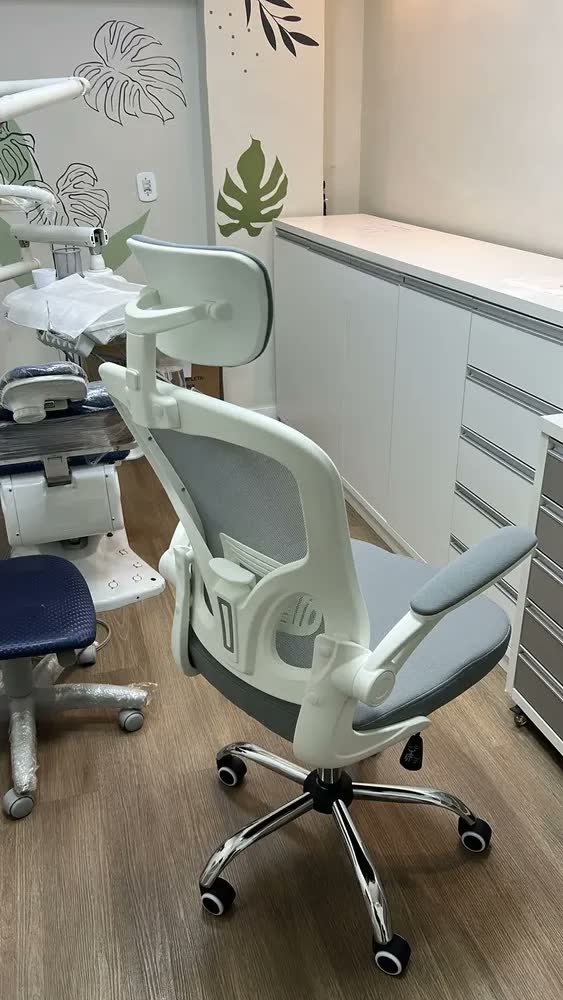foto de Cadeira De Escritório Ergonômica Giratória Boston G100 Com Estofado Mesh Luvinco Com Ajuste Lombar