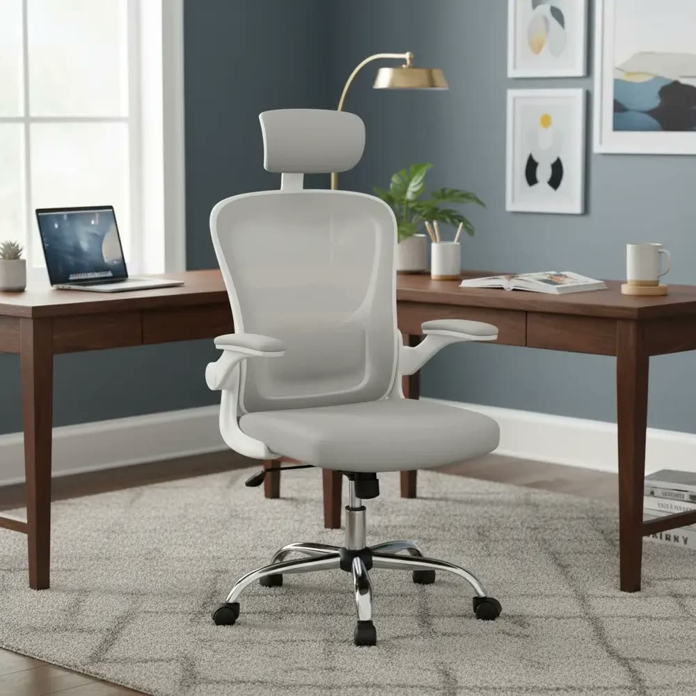 Cadeira De Escritório Ergonômica Giratória Boston G100 Com Estofado Mesh Luvinco Com Ajuste Lombar