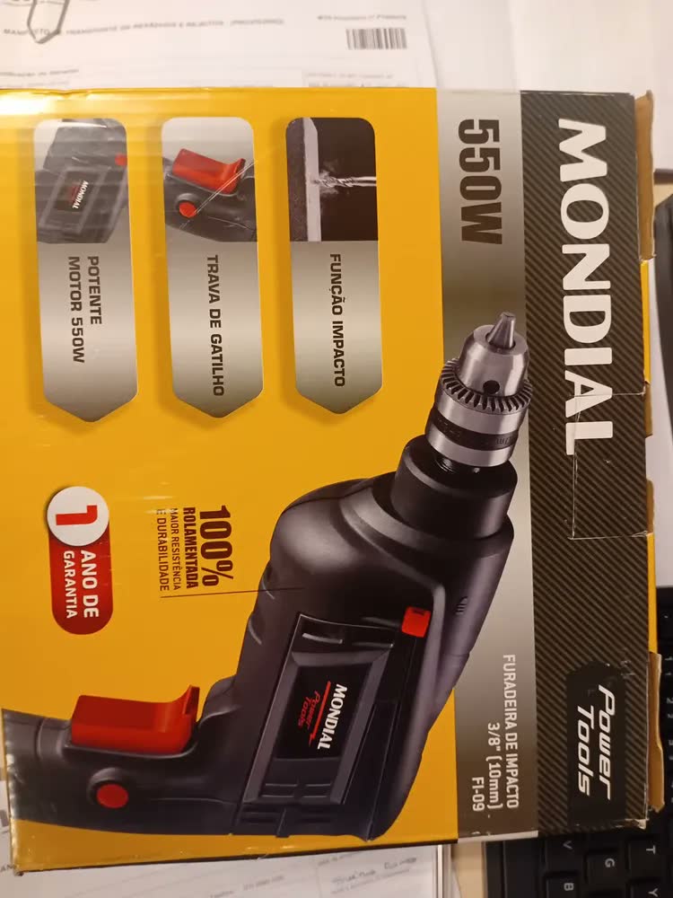 foto de Furadeira De Impacto Fi-09 Mondial Preto 550w