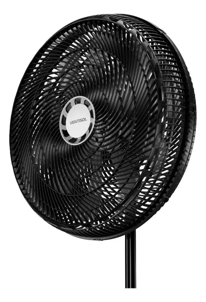 Ventilador de Coluna 50 Cm Turbo 10 Pás 150W Oscilante 3 Velocidades Preto Ventisol 17594
