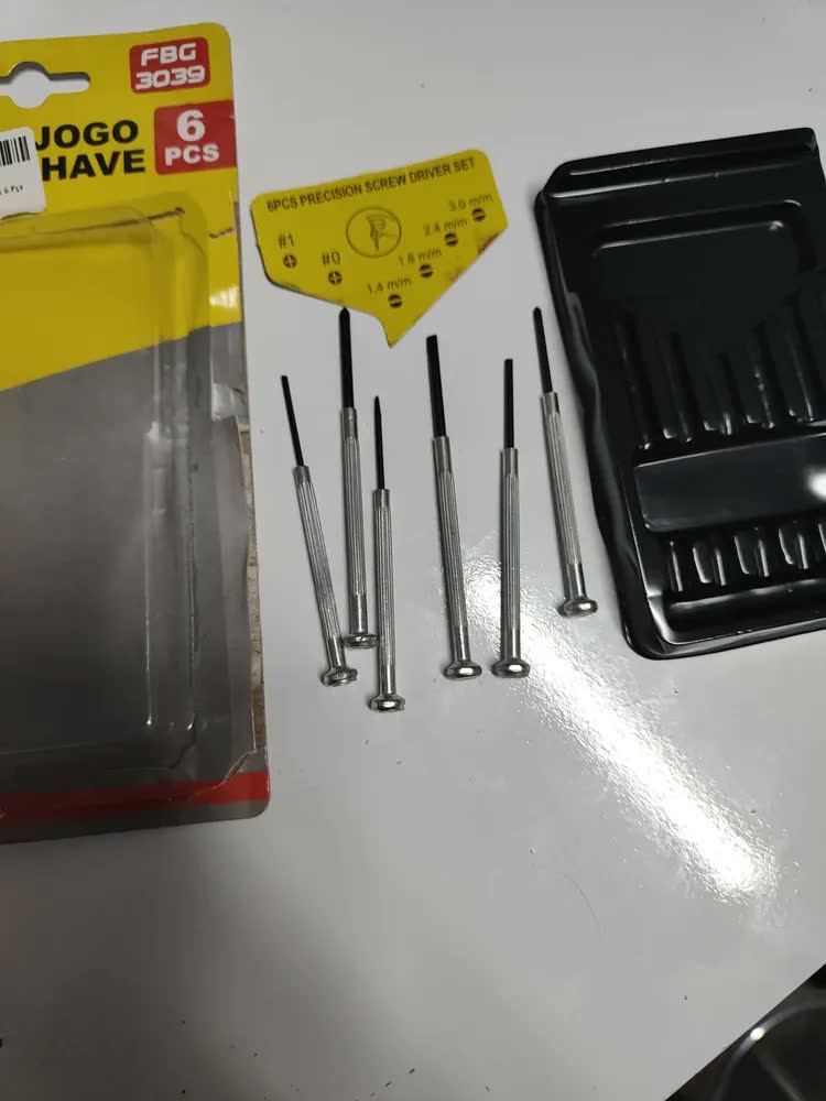 foto de Kit Chave De Precisão FBG Fenda Phillips 6 Peças Aço Cromado/Preto