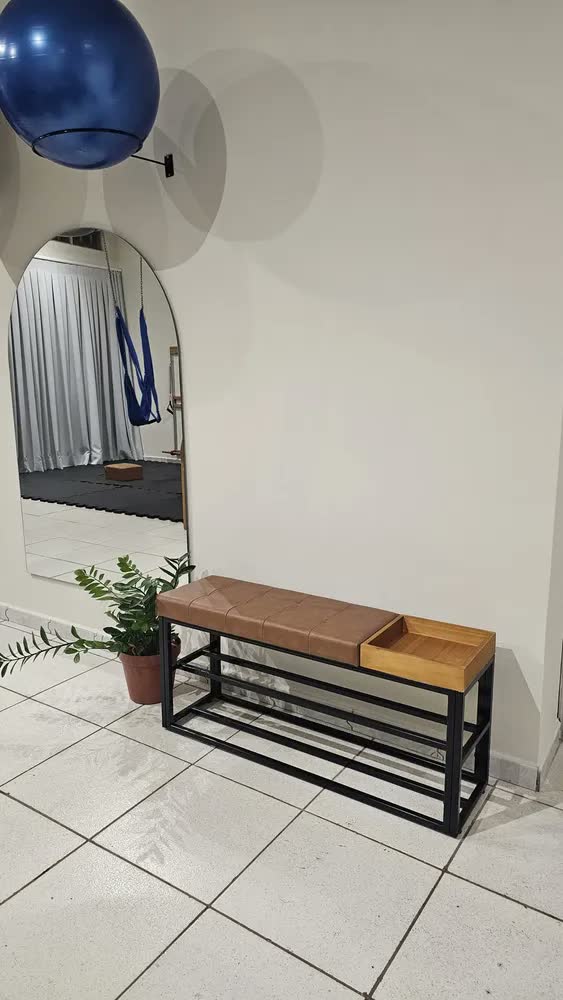 foto de Sapateira Banco Banquinho Estofado P/ Casa 110 Cm Aparador