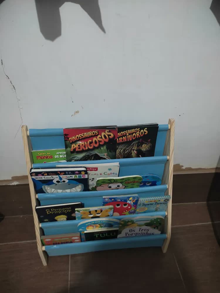 foto de Estante Livros Móveis 4 Prateleiras Madeira Organizador