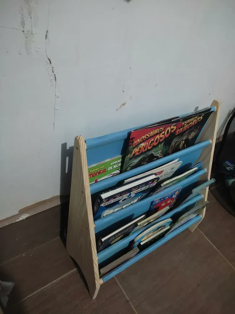 foto de Estante Livros Móveis 4 Prateleiras Madeira Organizador