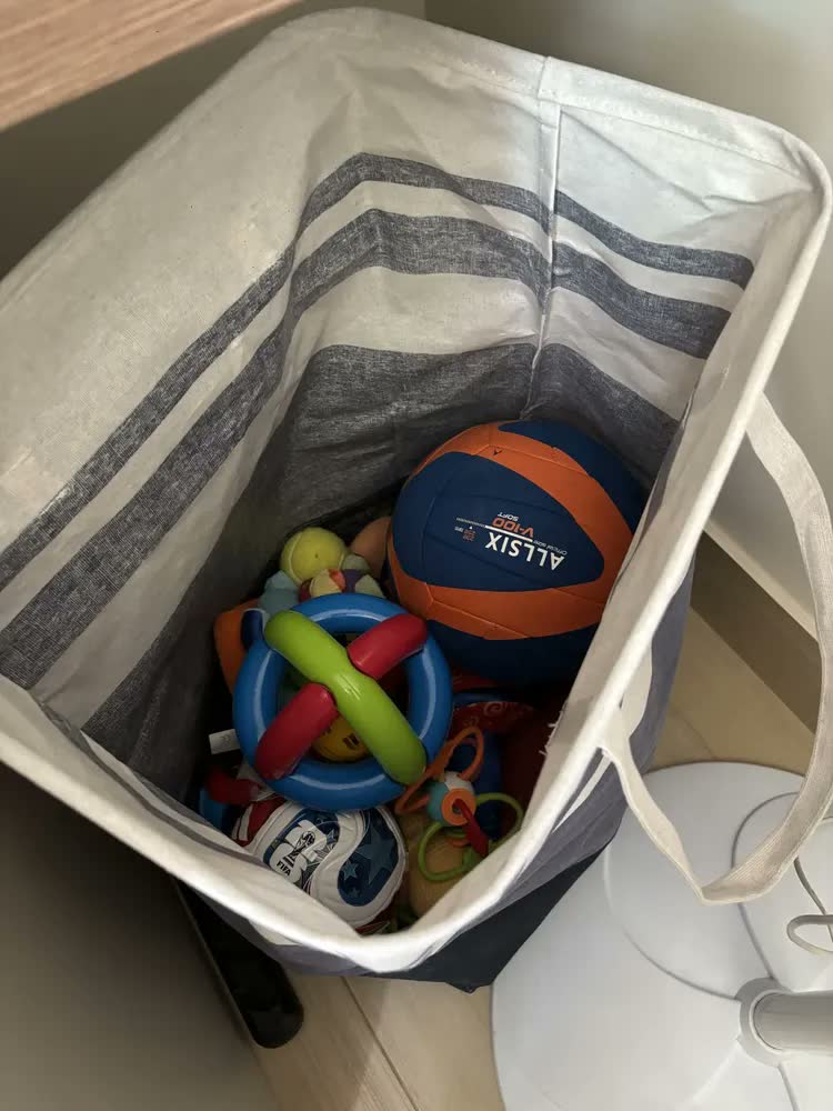 foto de Cesto Roupa Suja Organizador Dobrável Lavável C Alça Grande