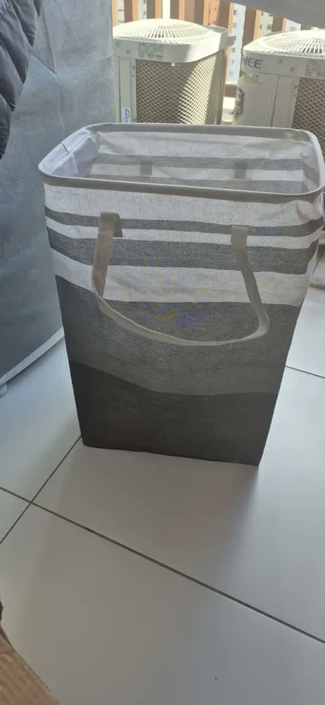 foto de Cesto Roupa Suja Organizador Dobrável Lavável C Alça Grande