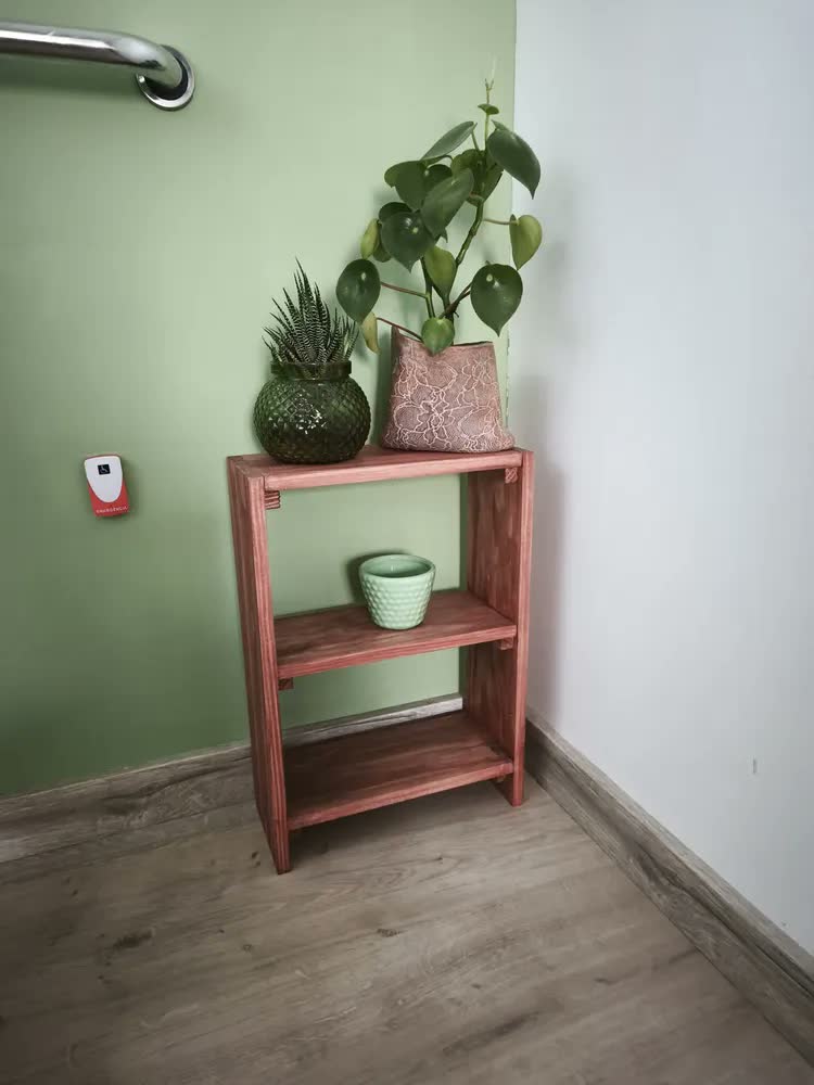 foto de Mesa de Cabeceira Retro Madeira Pinus Nicho Quarto Natural ACB Torneados