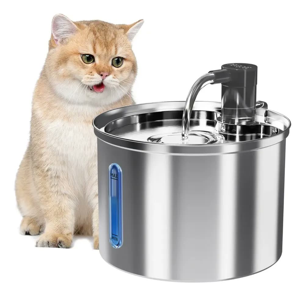 Fonte De Água De Aço Inoxidável Para Gatos E Cãe 3l Newpet